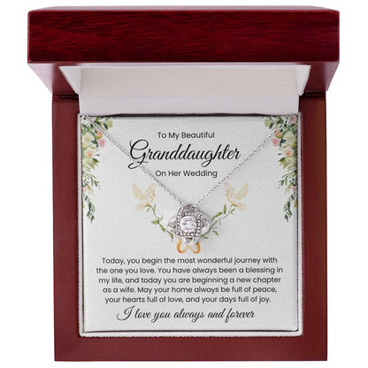 To My Granddaughter, On Her Wedding - Love Knot Necklace