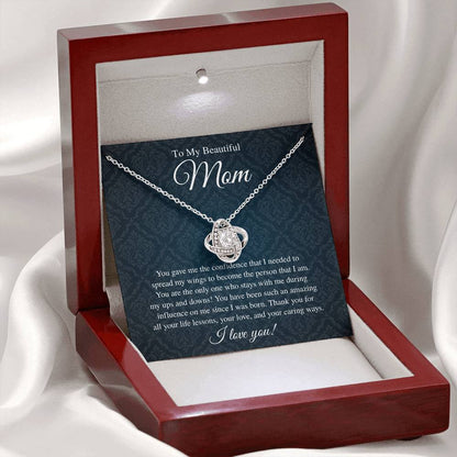 To My Beautiful Mom, I Love You - Love Knot Necklace