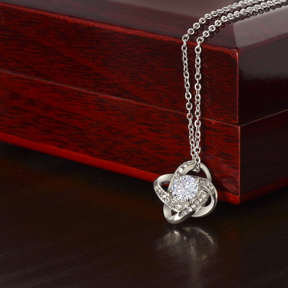 To My Beautiful  Daughter, From Mom - Love Knot Necklace