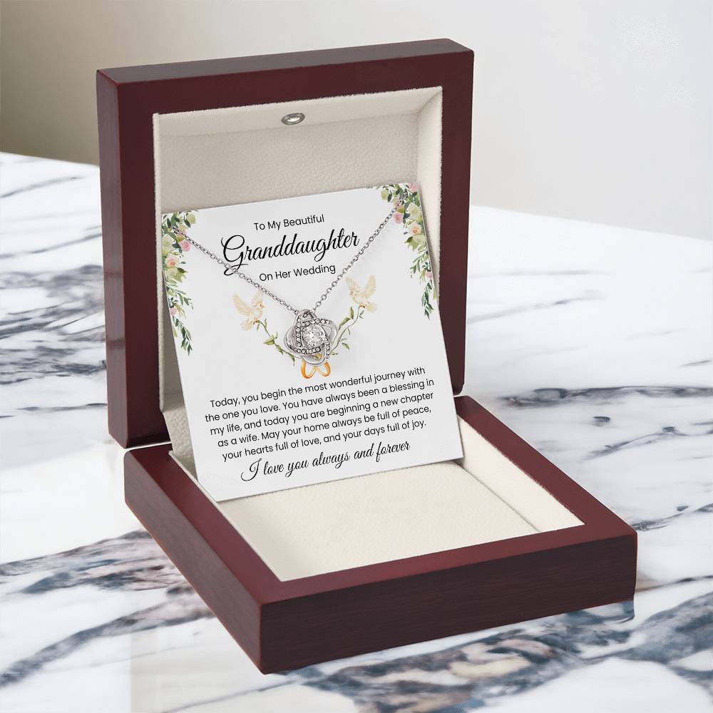 To My Granddaughter, On Her Wedding - Love Knot Necklace