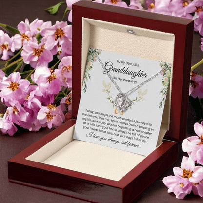 To My Granddaughter, On Her Wedding - Love Knot Necklace