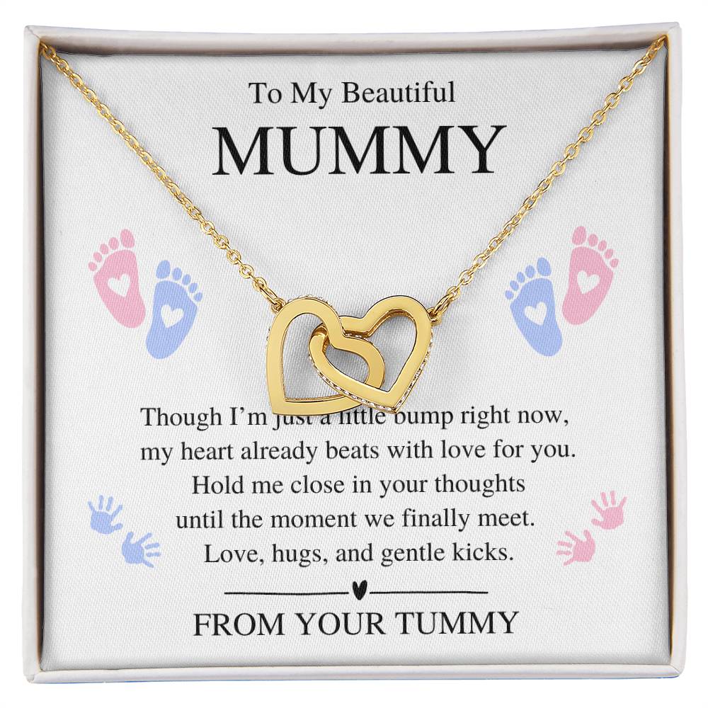 To My Beautiful Mummy - Interlocking Heart Necklace