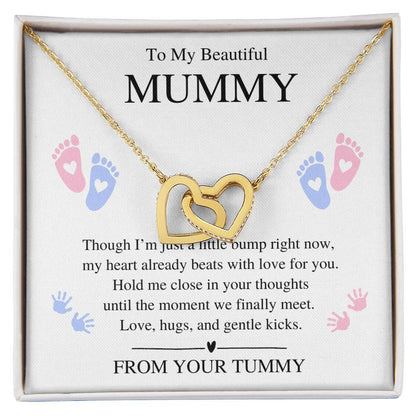 To My Beautiful Mummy - Interlocking Heart Necklace