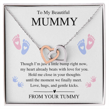 To My Beautiful Mummy - Interlocking Heart Necklace
