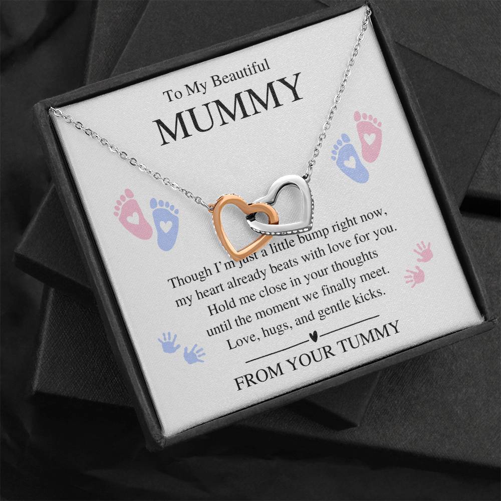 To My Beautiful Mummy - Interlocking Heart Necklace