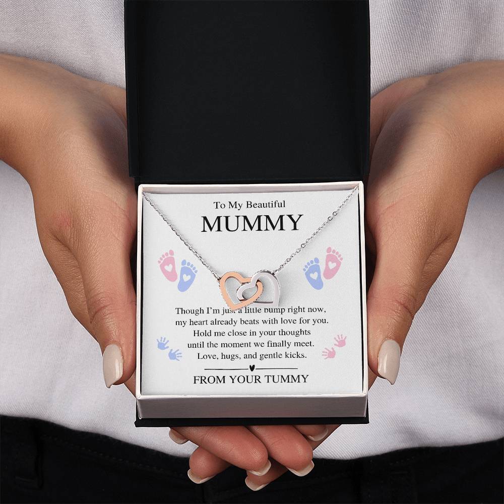To My Beautiful Mummy - Interlocking Heart Necklace