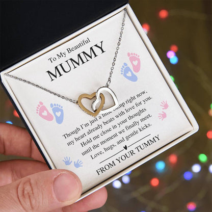 To My Beautiful Mummy - Interlocking Heart Necklace