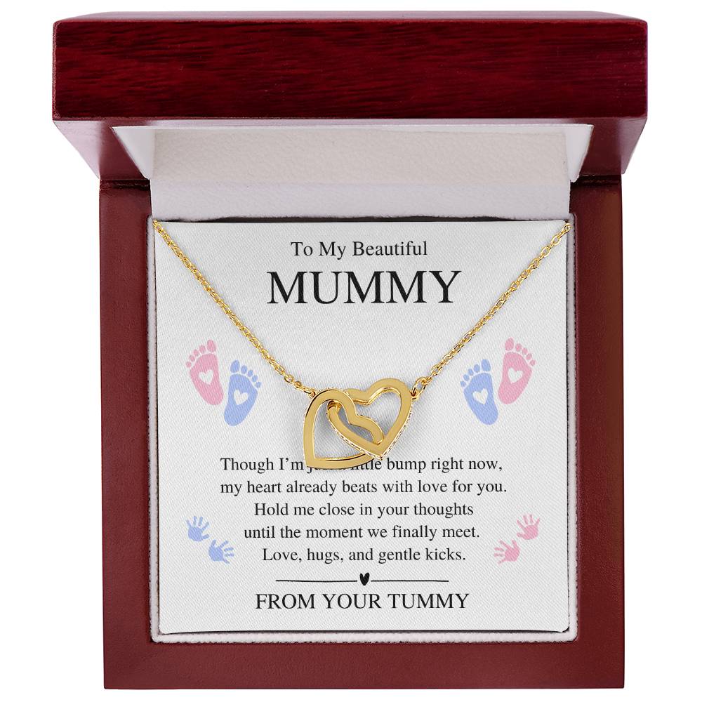 To My Beautiful Mummy - Interlocking Heart Necklace