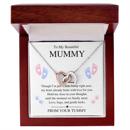 To My Beautiful Mummy - Interlocking Heart Necklace