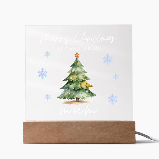 To A Very Special Mum, Merry Christmas - Acrylic Square Plaque