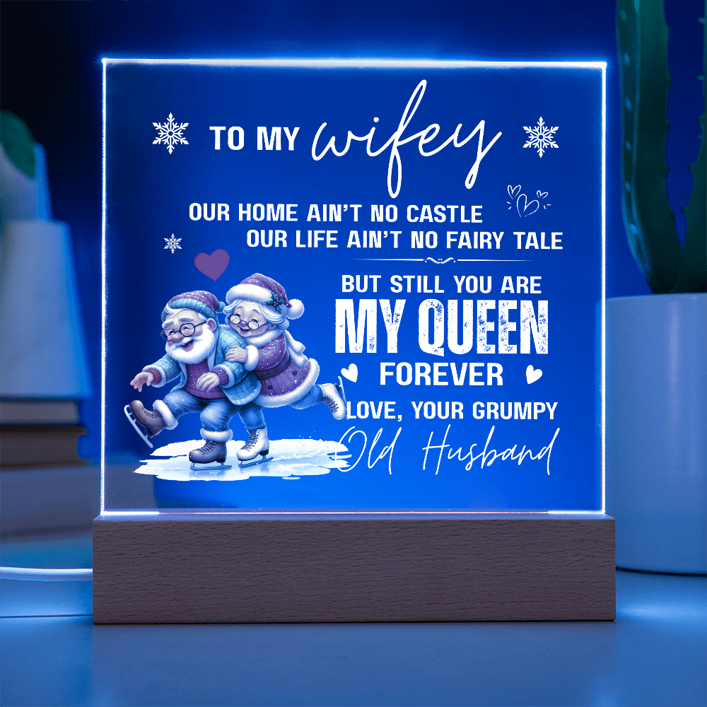 To My Wifey, From Your Grumpy Old Husband - Acrylic Square Plaque