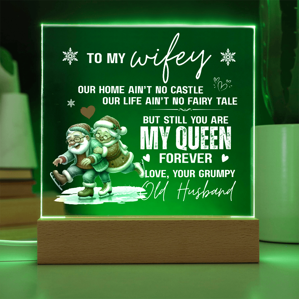 To My Wifey, From Your Grumpy Old Husband - Acrylic Square Plaque