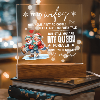 To My Wifey, From Your Grumpy Old Husband - Acrylic Square Plaque