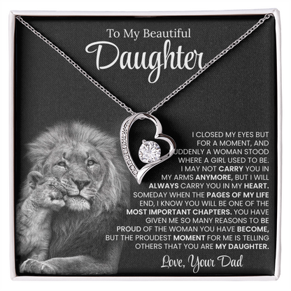 To My Daughter, Love DAD - Forever Love Necklace