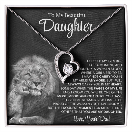 To My Daughter, Love DAD - Forever Love Necklace