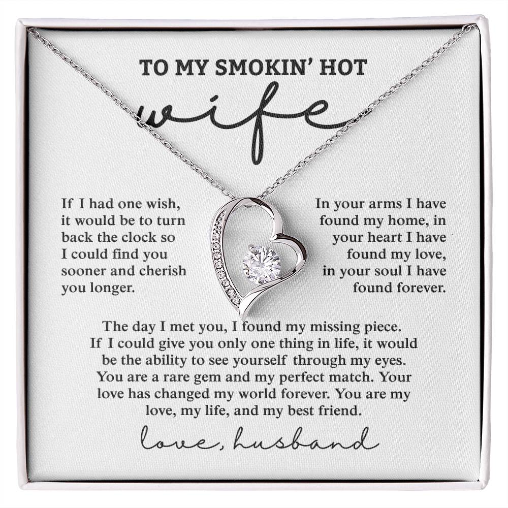 To My Smokin&#39; Hot Wife, Love Husband - Forever Love Necklace