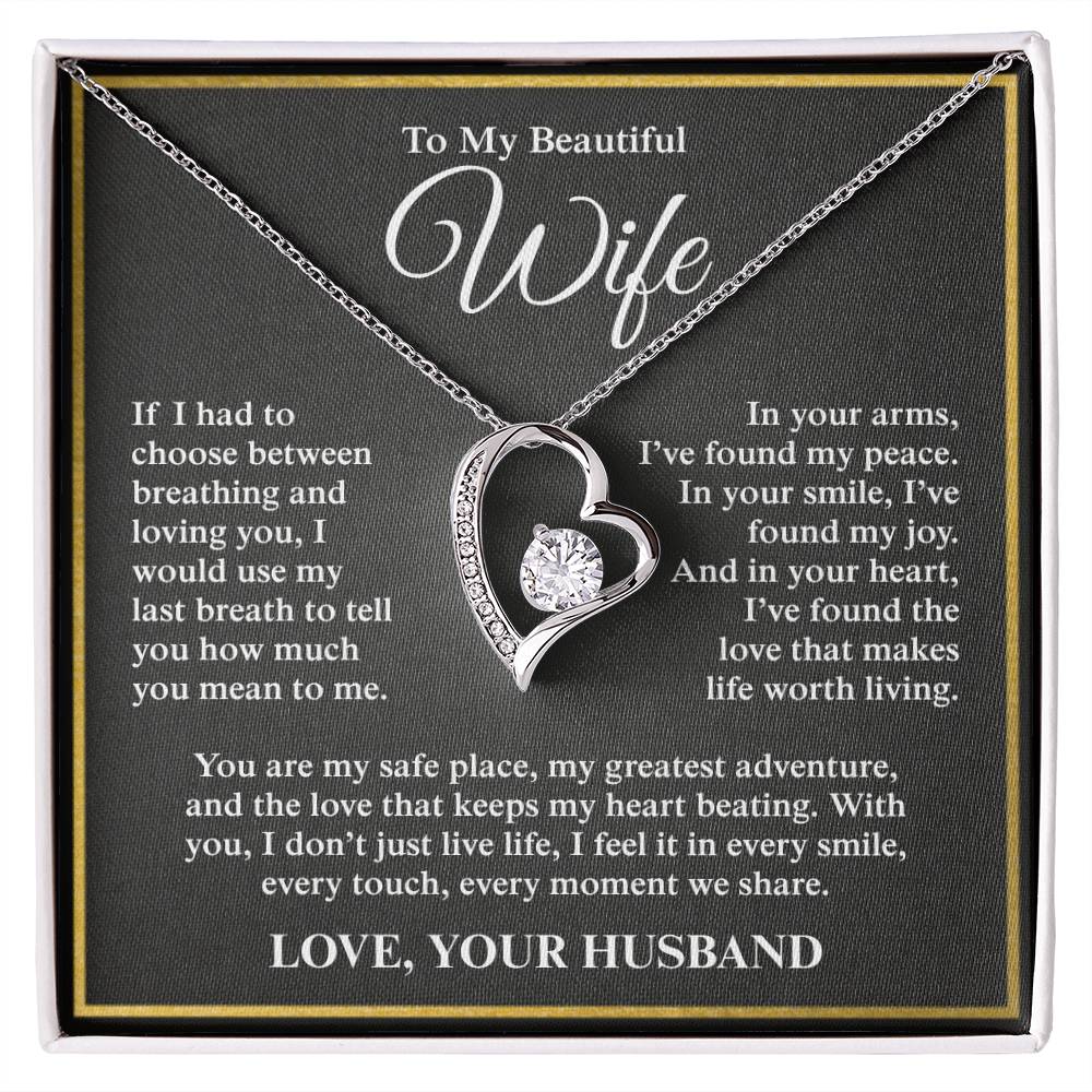 To My Beautiful Wife, From Husband - Forever Love Necklace