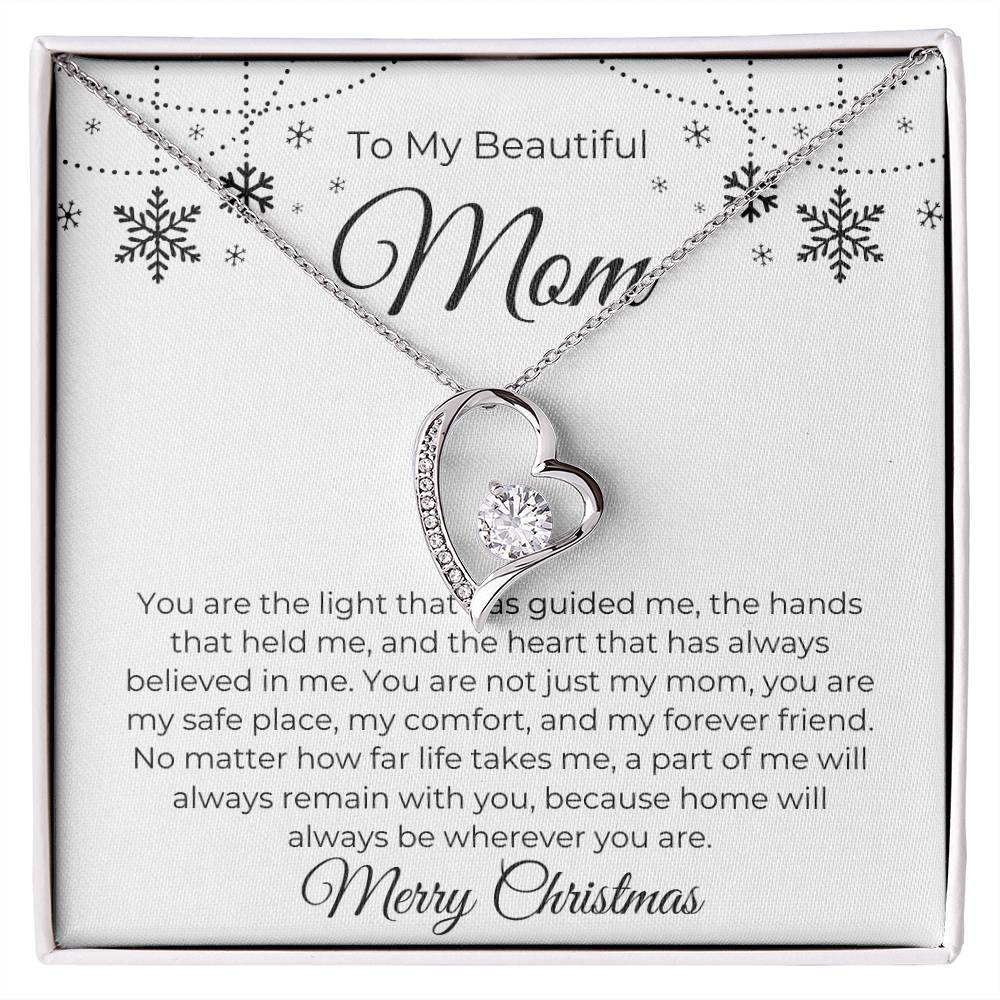 To My Beautiful Mom, Merry Christmas - Forever Love Necklace