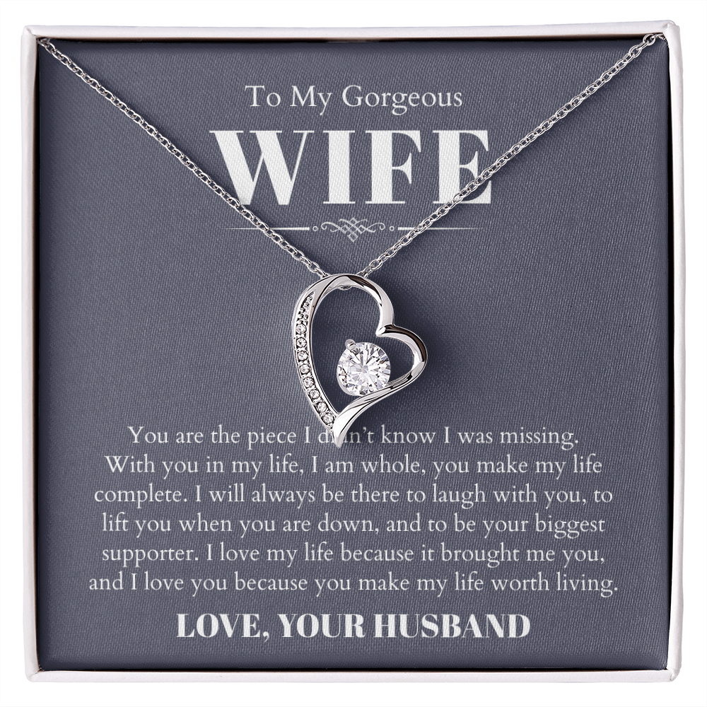 To My Gorgeous Wife, From Husband - Forever Love Necklace