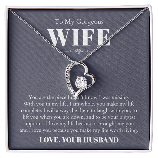To My Gorgeous Wife, From Husband - Forever Love Necklace