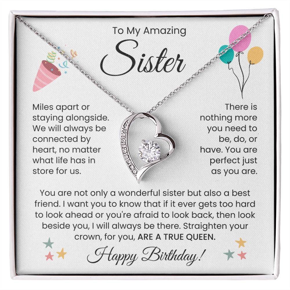 To My Amazing Sister, Happy Birthday - Forever Love Necklace