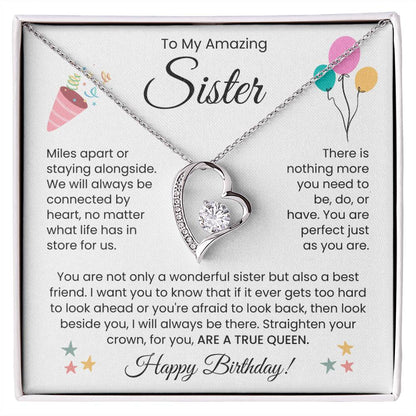 To My Amazing Sister, Happy Birthday - Forever Love Necklace