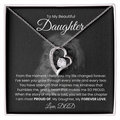 To My Beautiful Daughter, Love From Dad - Forever Love Necklace