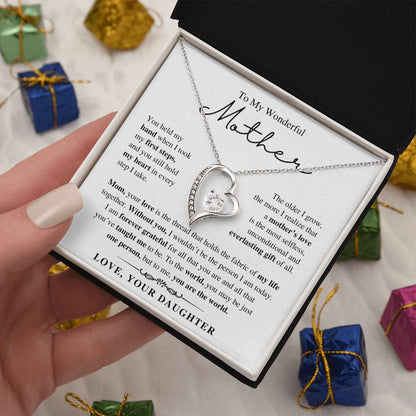 To My Wonderful Mother, From Daughter - Forever Love Necklace