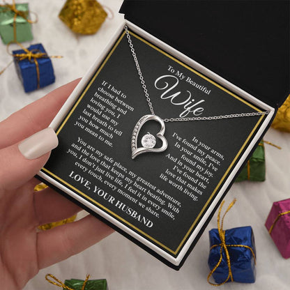 To My Beautiful Wife, From Husband - Forever Love Necklace