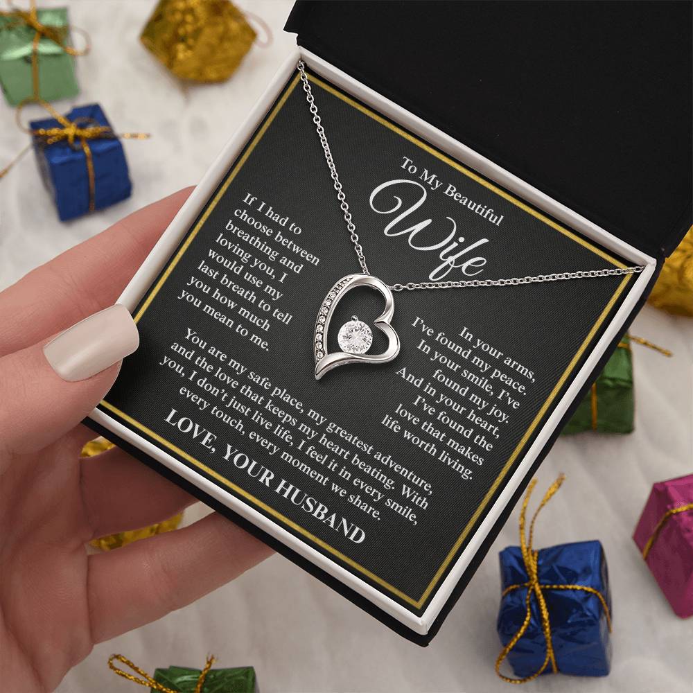 To My Beautiful Wife, From Husband - Forever Love Necklace