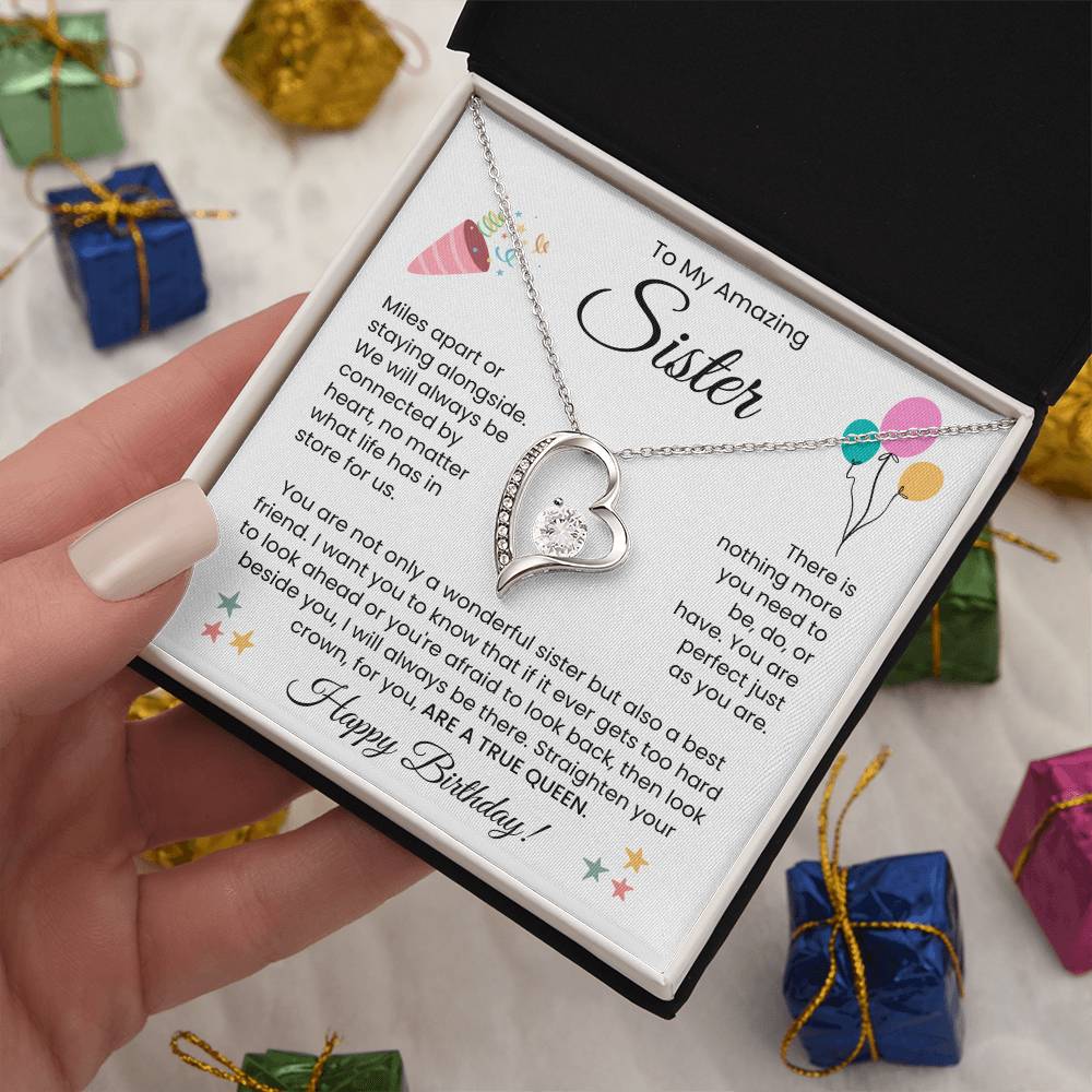 To My Amazing Sister, Happy Birthday - Forever Love Necklace