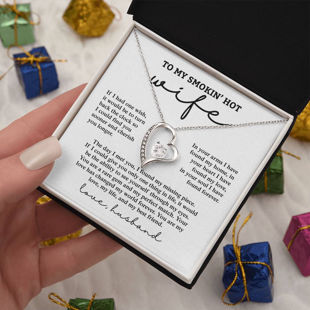 To My Smokin&#39; Hot Wife, Love Husband - Forever Love Necklace