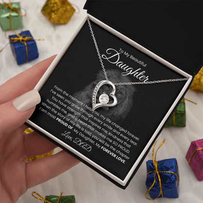 To My Beautiful Daughter, Love From Dad - Forever Love Necklace