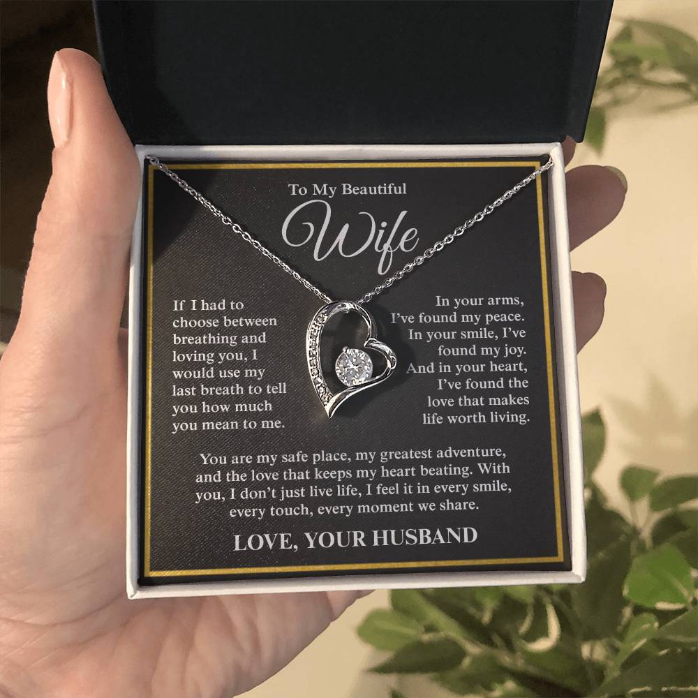 To My Beautiful Wife, From Husband - Forever Love Necklace