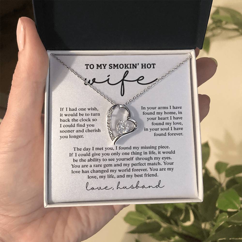 To My Smokin&#39; Hot Wife, Love Husband - Forever Love Necklace