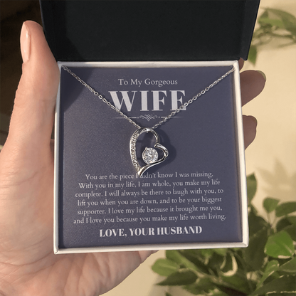 To My Gorgeous Wife, From Husband - Forever Love Necklace