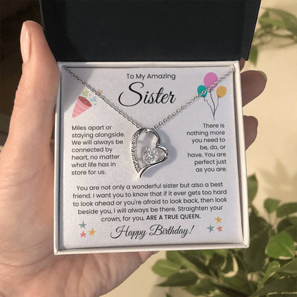 To My Amazing Sister, Happy Birthday - Forever Love Necklace