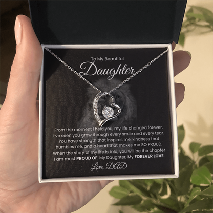 To My Beautiful Daughter, Love From Dad - Forever Love Necklace