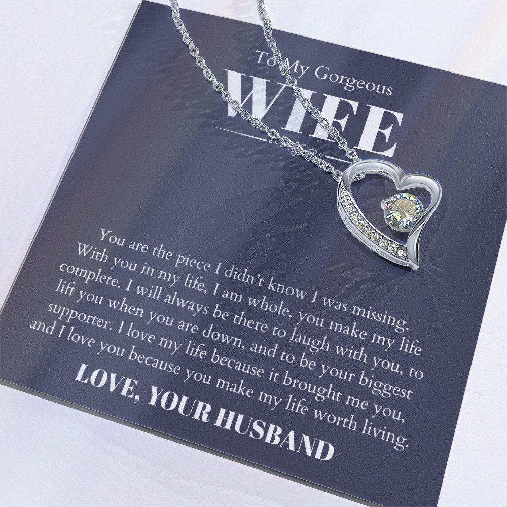 To My Gorgeous Wife, From Husband - Forever Love Necklace
