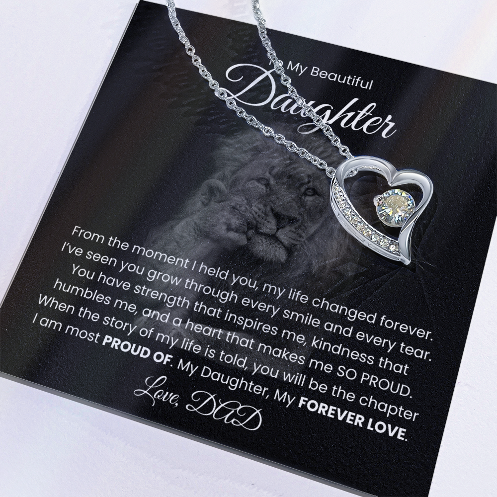 To My Beautiful Daughter, Love From Dad - Forever Love Necklace