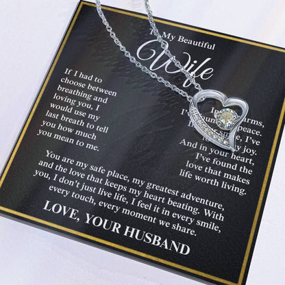 To My Beautiful Wife, From Husband - Forever Love Necklace