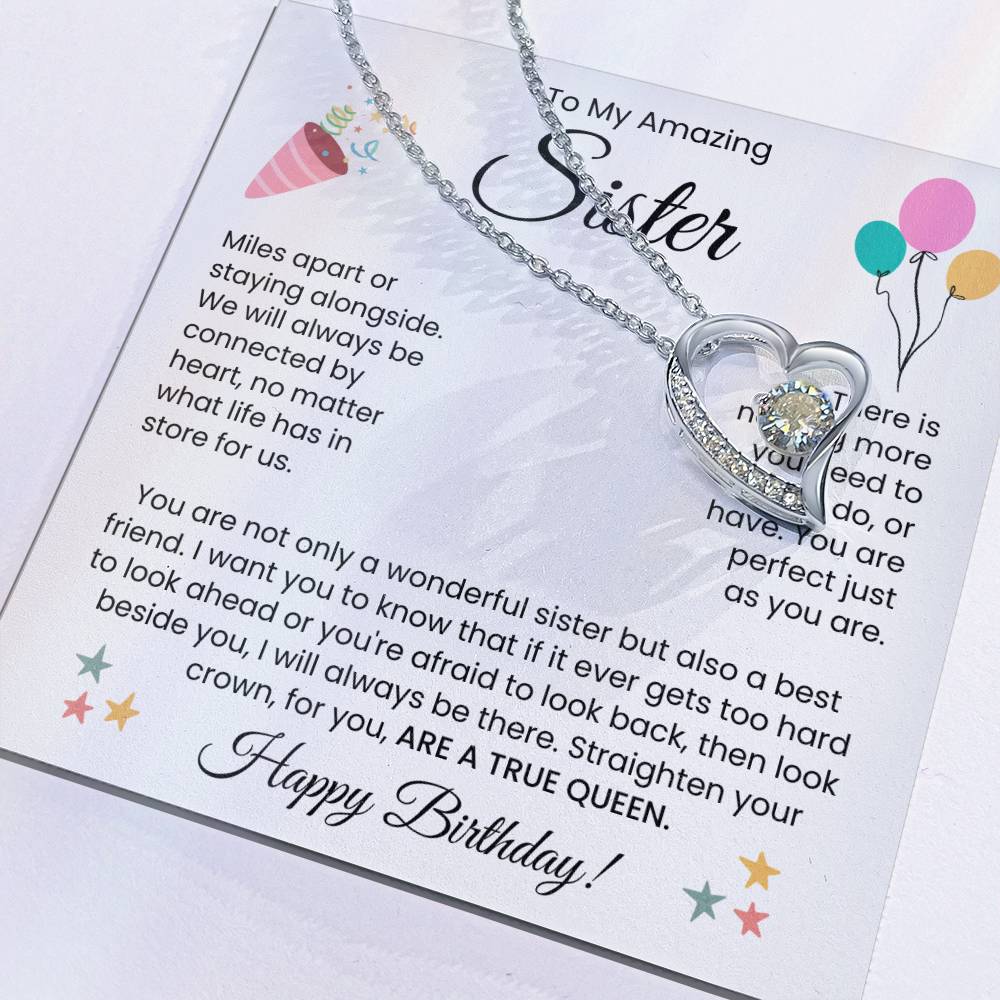 To My Amazing Sister, Happy Birthday - Forever Love Necklace