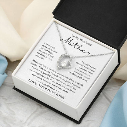 To My Wonderful Mother, From Daughter - Forever Love Necklace
