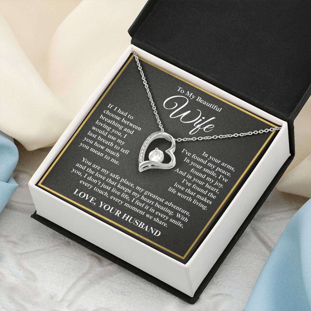 To My Beautiful Wife, From Husband - Forever Love Necklace