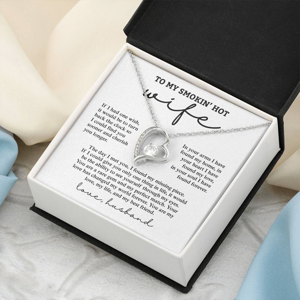 To My Smokin&#39; Hot Wife, Love Husband - Forever Love Necklace