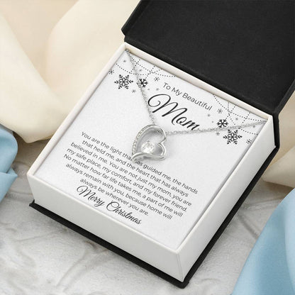 To My Beautiful Mom, Merry Christmas - Forever Love Necklace