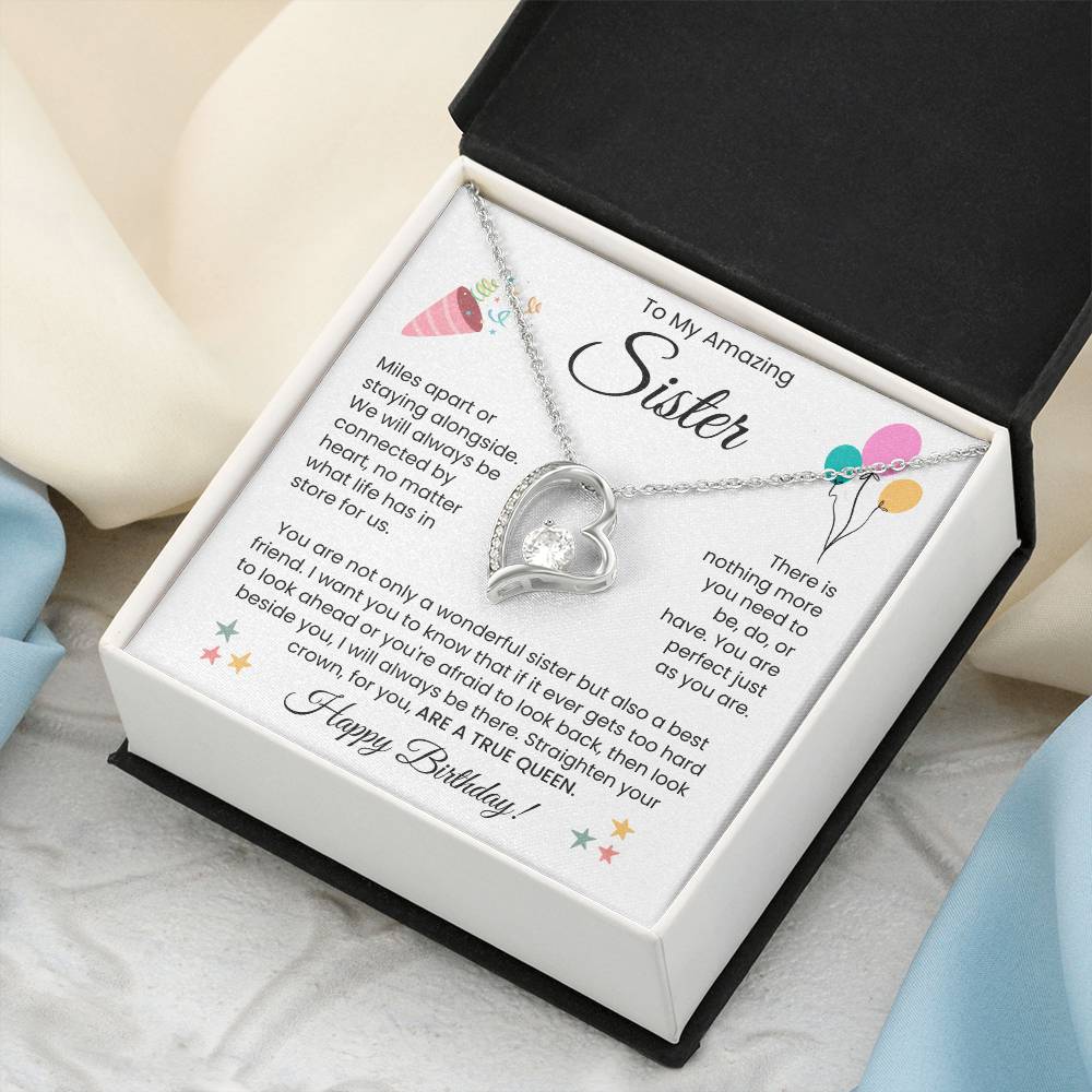 To My Amazing Sister, Happy Birthday - Forever Love Necklace