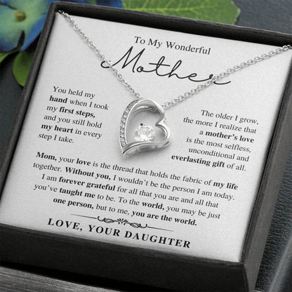To My Wonderful Mother, From Daughter - Forever Love Necklace
