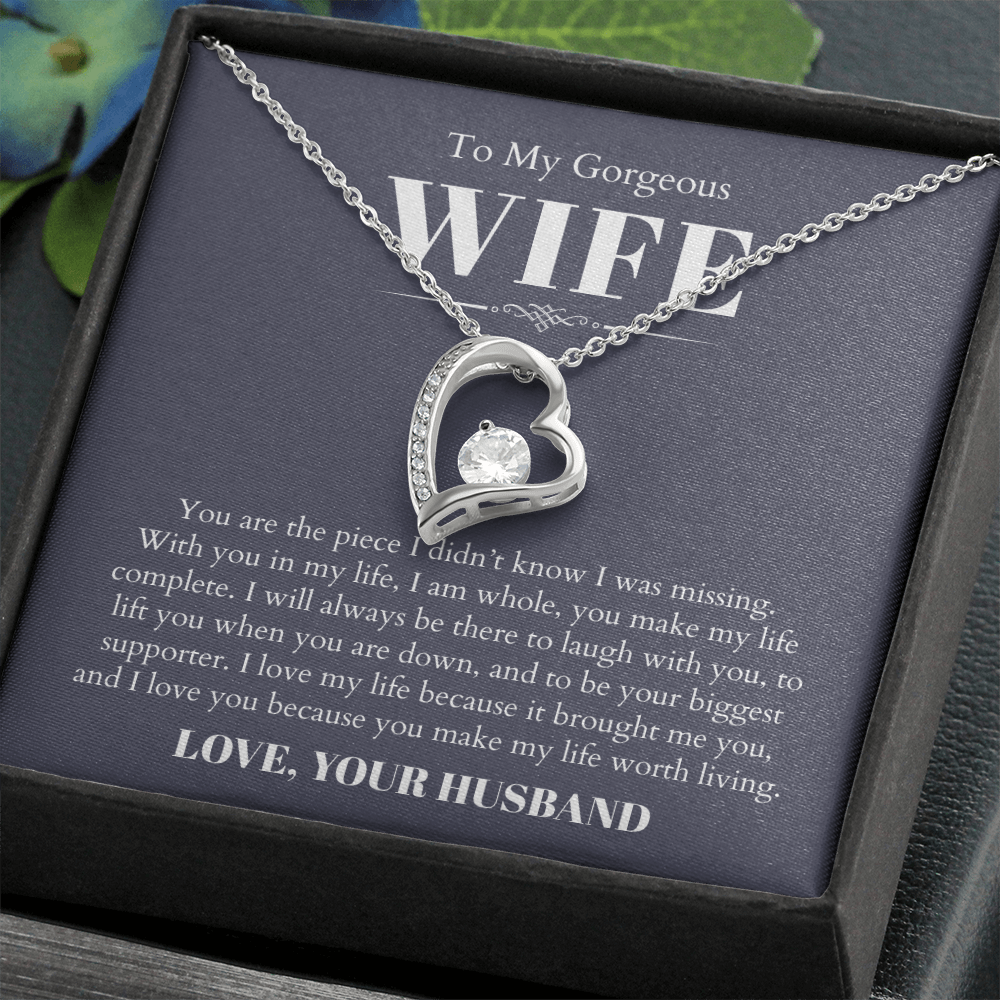 To My Gorgeous Wife, From Husband - Forever Love Necklace