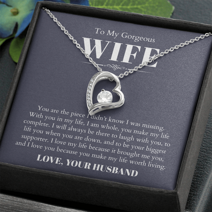 To My Gorgeous Wife, From Husband - Forever Love Necklace